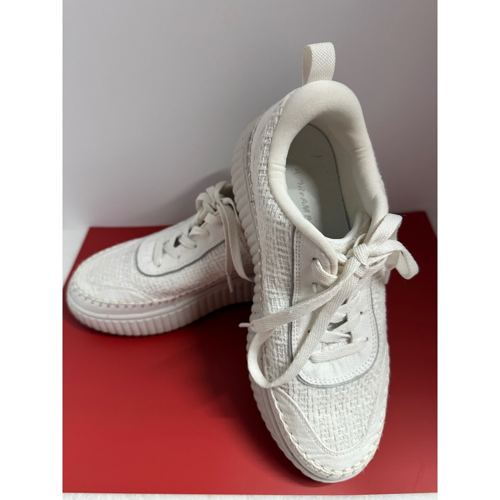 Dream Pairs Women White Tweed Lace Up Sneakers Casual Comfort Shoes US 8 EUR 39 - Picture 2 of 6